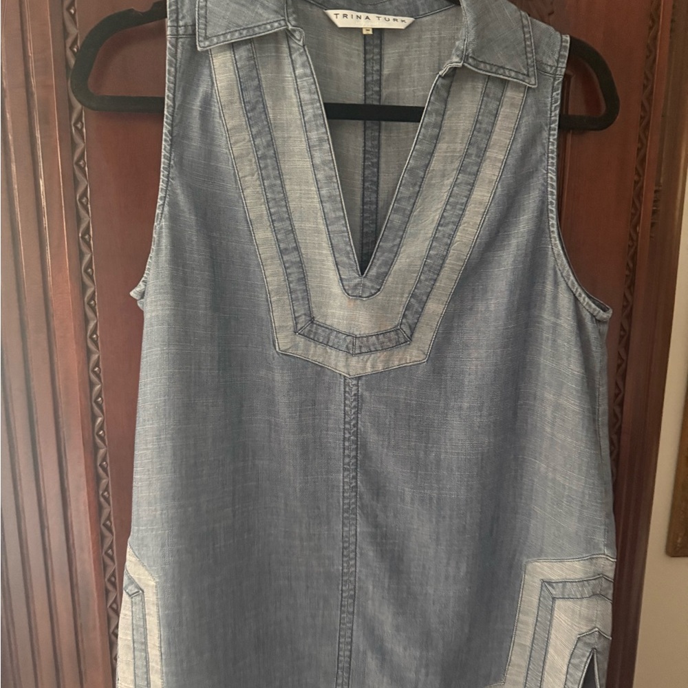 Trina Turk Blue Denim Top